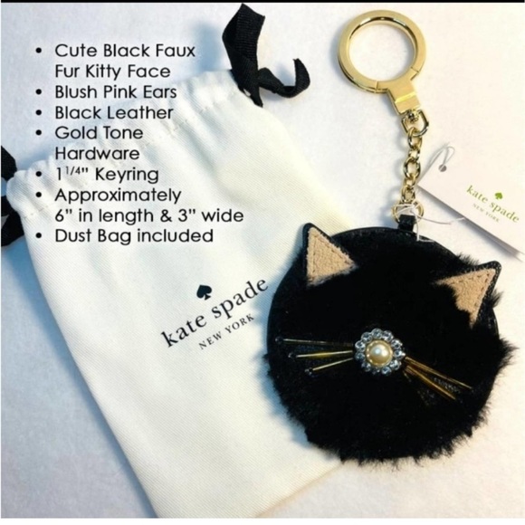NWT Kate Spade Furry Black Cat Bag
Charm / Keychain Duster Bag - Picture 2 of 7